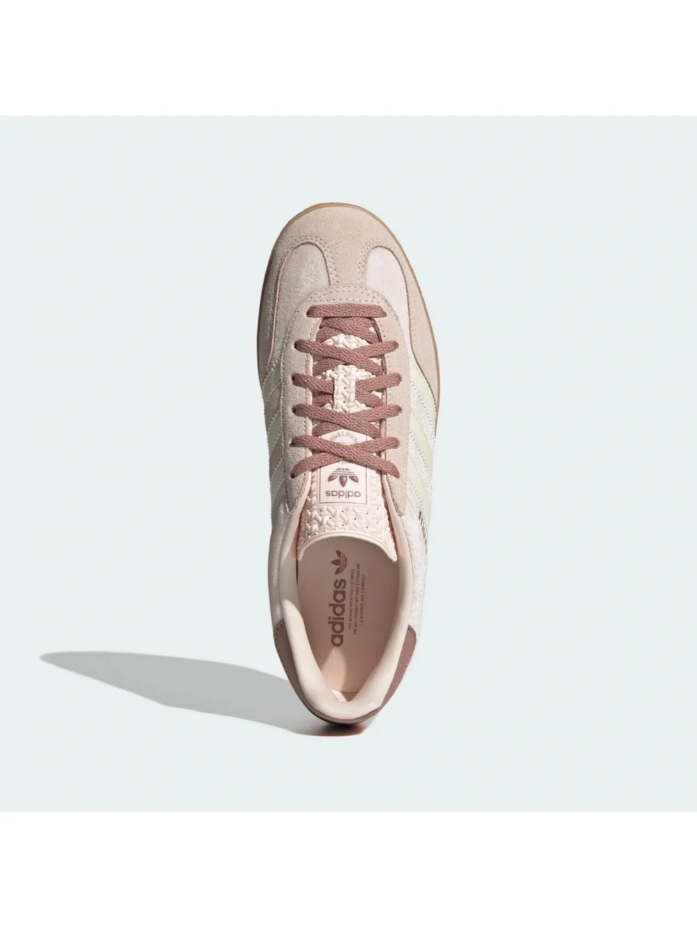 adidas Gazelle Low-Top Sneakers in Pale Pink, Cream & Gum - Picture 2 of 12